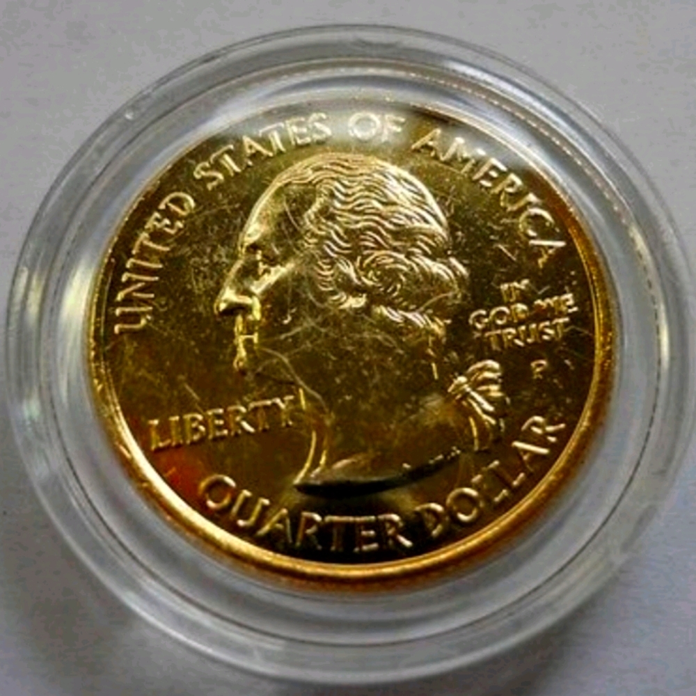 ✅ Genuine 24K Gold Clad State Quarter